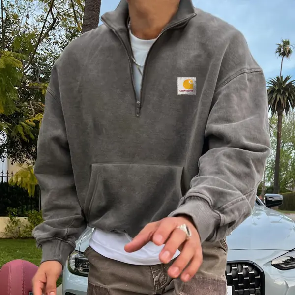 Vintage Unisex Casual Quarter Zip - Ootdyouth.com 