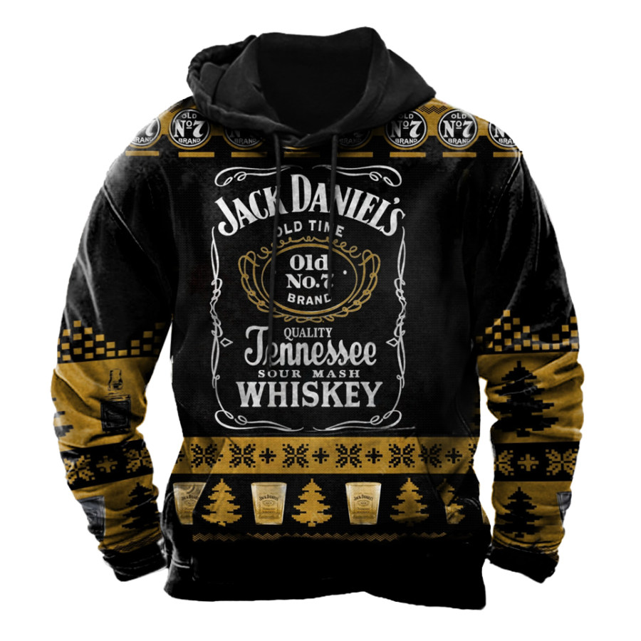 

Men's Vintage Jack Daniel's Christmas Print Hoodie