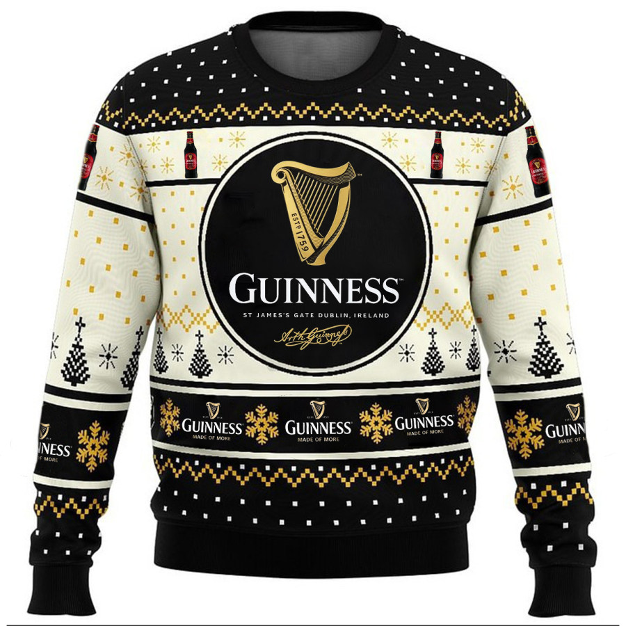 

Retro Beer Print Christmas Ugly Sweatshirt