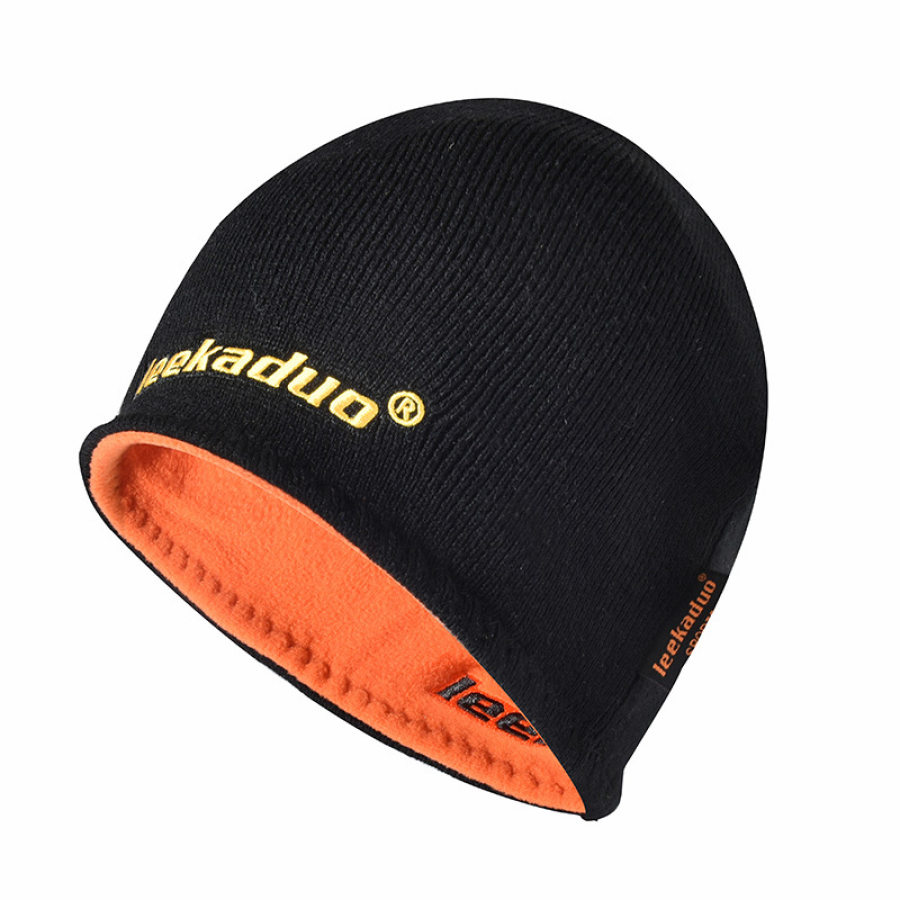 

Men's Winter Letter Embroidery Knitted Brimless Loose Thick Hat