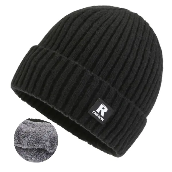 1pc Men's Korean Style Warm Knitted Hat Fleece Lined Beanie Winter Cap Hat - Spiretime.com 