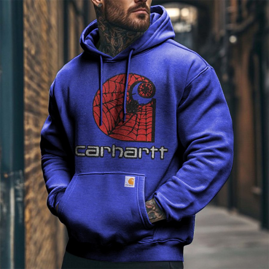 

Men's Vintage Outdoor Print Spider Hoodie Streetwear