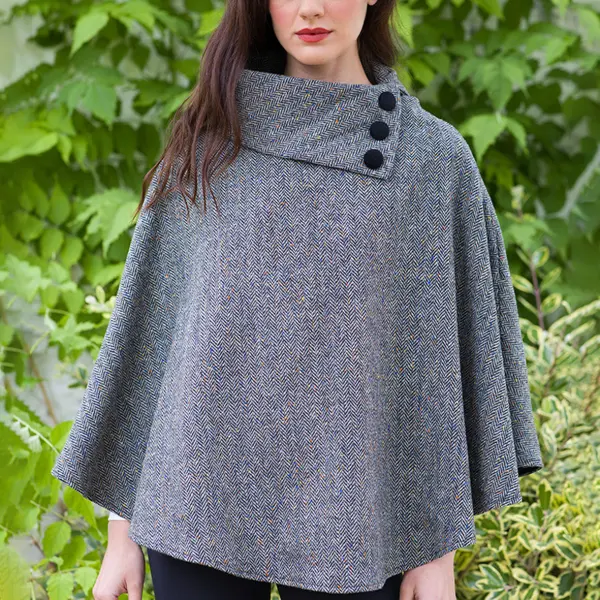 Women's Vintage Western Mucros Tweed Poncho Coat - Wayrates.com 