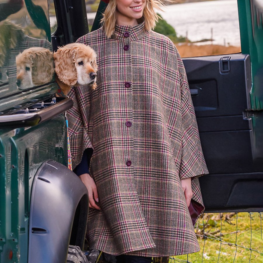 

Women's Vintage Western Plaid Cloth Coat