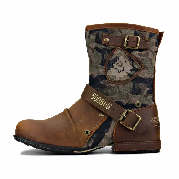 Men's Western Martin Boots Mid-High Cowboy Boots - Wayrates.com 