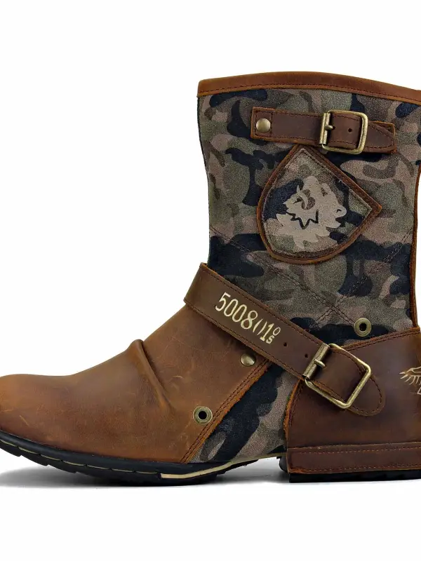 Men's Western Martin Boots Mid-High Cowboy Boots - Simplyion.com 