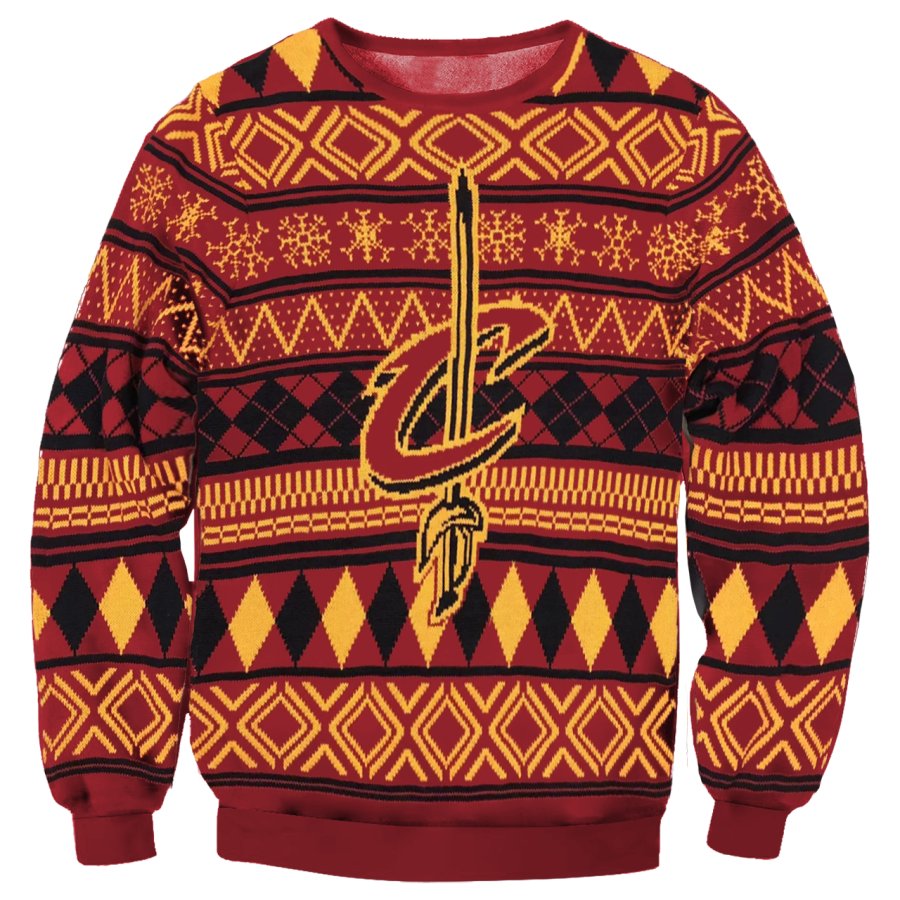 

Unisex Basketball Racing Cavaliers Print Crew Neck Ugly Christmas Sweatshirt
