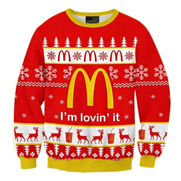 Unisex Best Junk Food Printed Ugly Christmas Sweater - Cotosen.com