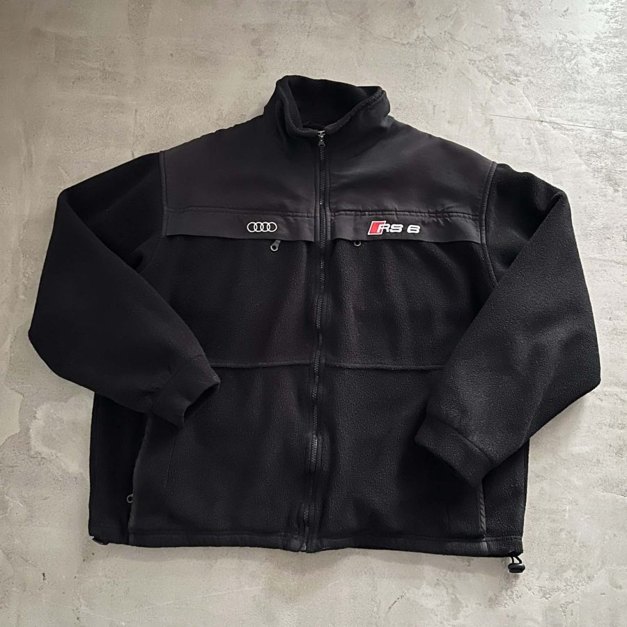 

Men's Vintage Fleece Racing Car Embroidered Stand Collar Jacket