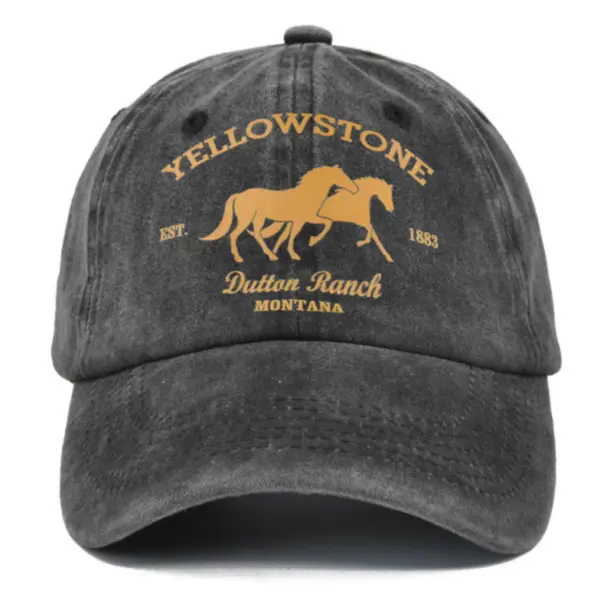 Men's Vintage American Western Yellowstone Print Cap - Wayrates.com 