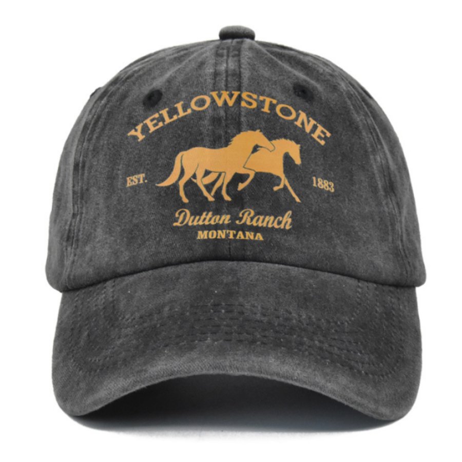 

Men's Vintage American Western Yellowstone Print Cap