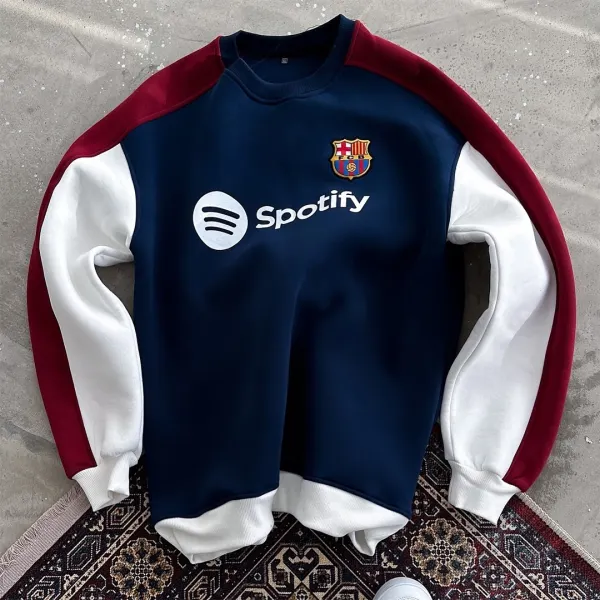 Unisex Soccer Team Embroidered Contrasting Color Sweatshirt Only $32.99 - Elementnice.com 