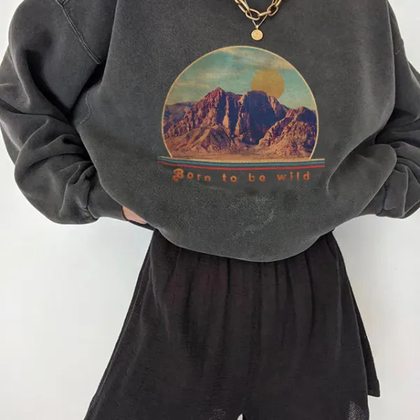 Canyon Letter Print All-match Casual Loose Sweatshirt - Wayrates.chimpone.com 