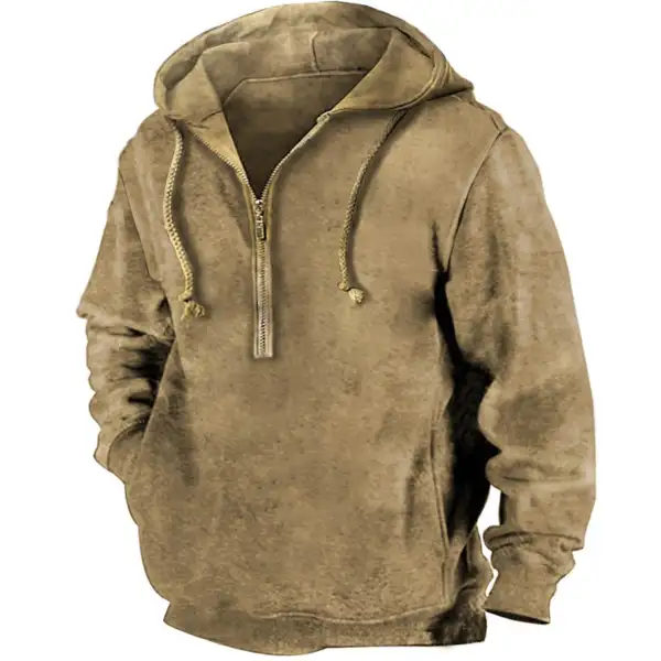 Men's Outdoor Vintage Tactical Pocket Zipper Hoodie - Wayrates.com 