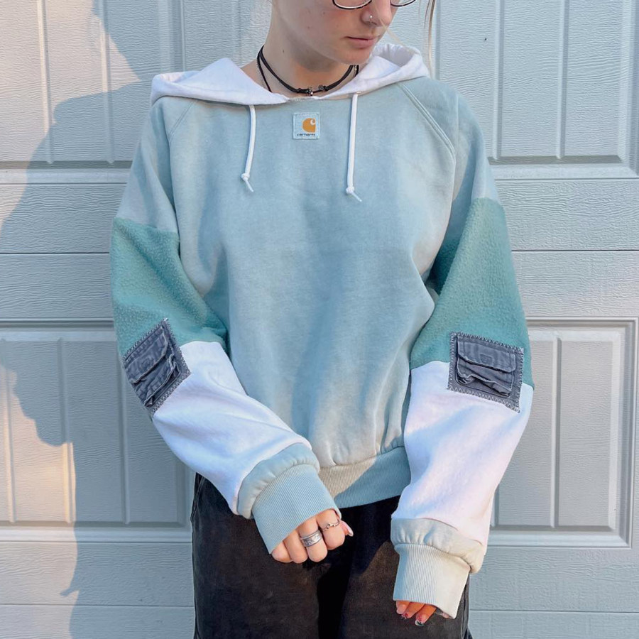 

Girls Vintage Contrasting Print Pullover Sweatshirt Casual Top