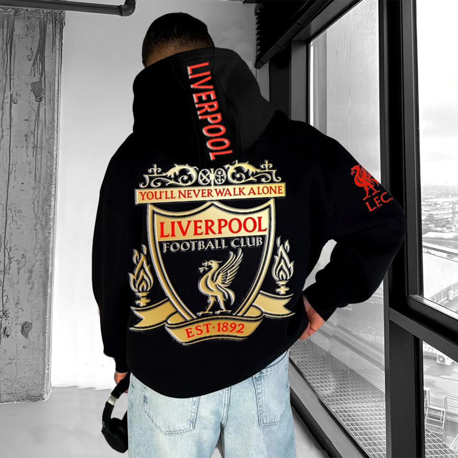 

Men's Team Print Oversized Liverpool Hoodie