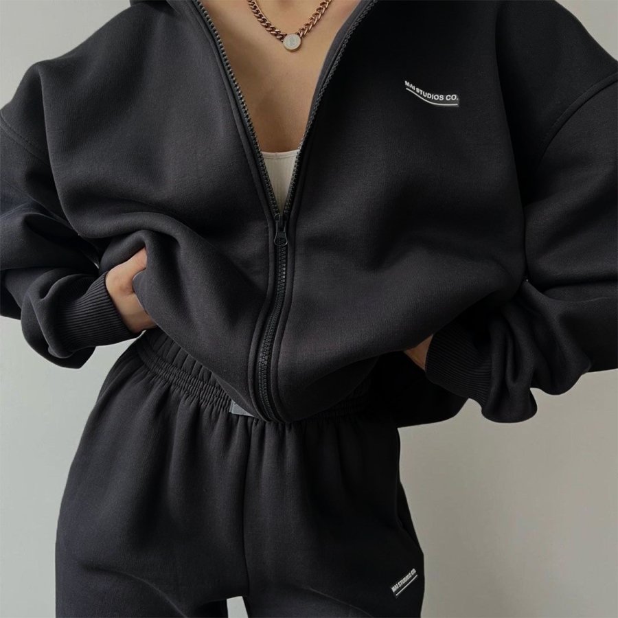 

Women's Fashion Crew Neck Long Sleeve Letter Print Minimalist Casual Daily Wear Loose Hoodie