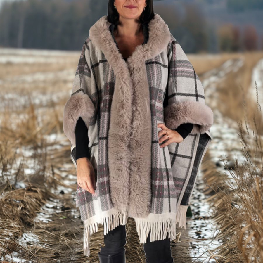 

Women's Yellowstone Beth Dutton Cloak Bohemian Pendleton Pocket Cape Coat Jacket