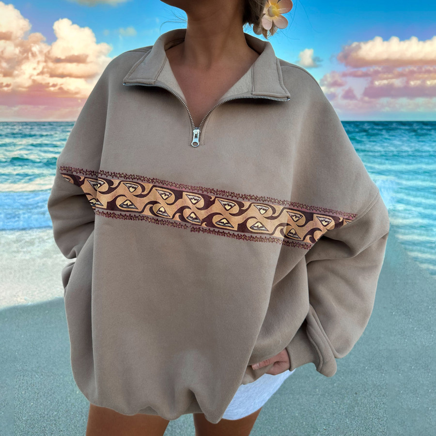 

Casual Resort Lapel Oversized Hoodie