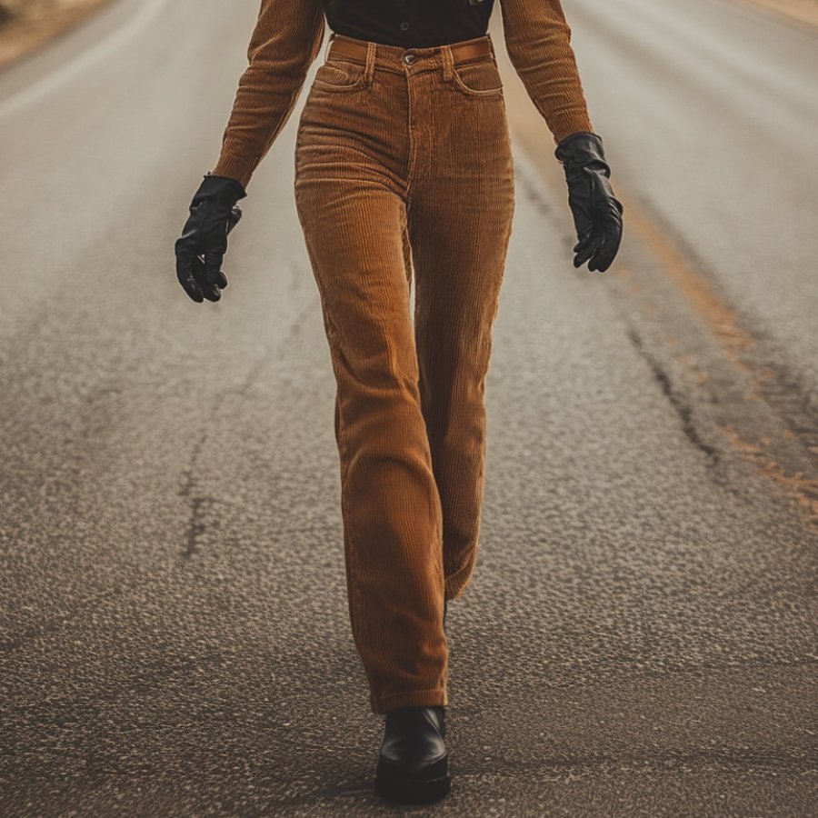 

Women's Vintage Brown Corduroy Pants