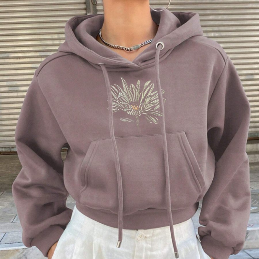 

Women's Vintage Embroider Oversize Sweatshirt Hoodie