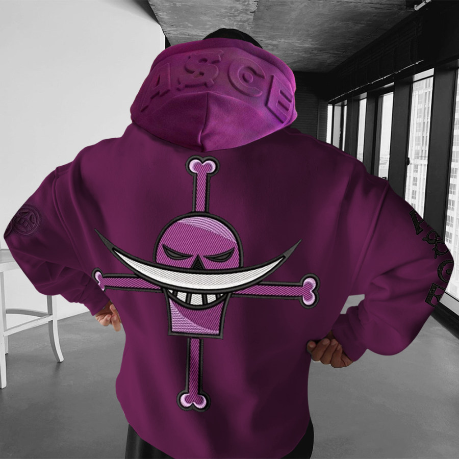 

Unisex Anime Embroidered Casual Hoodie