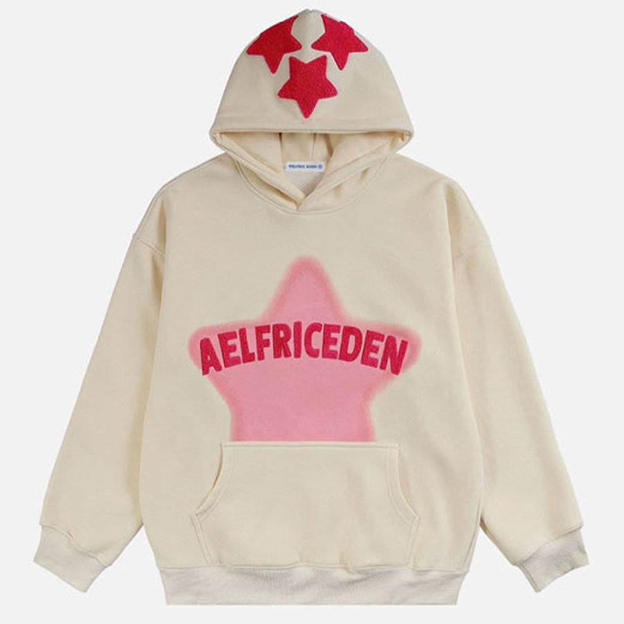 

Women's Vintage Embroidery Star Casual Daily Wear Loose Hoodie