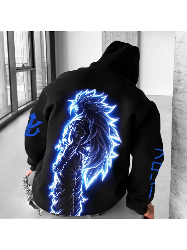 Unisex Anime Print Oversized Hoodie - Shopyiyistories.com 