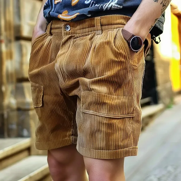 Unisex Surf Shorts Street Retro Skateboard Corduroy Shorts - Wayrates.com 