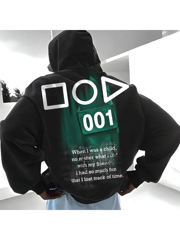 Men's Oversized Squid Game Print Hoodie - Shopyiyistories.com 