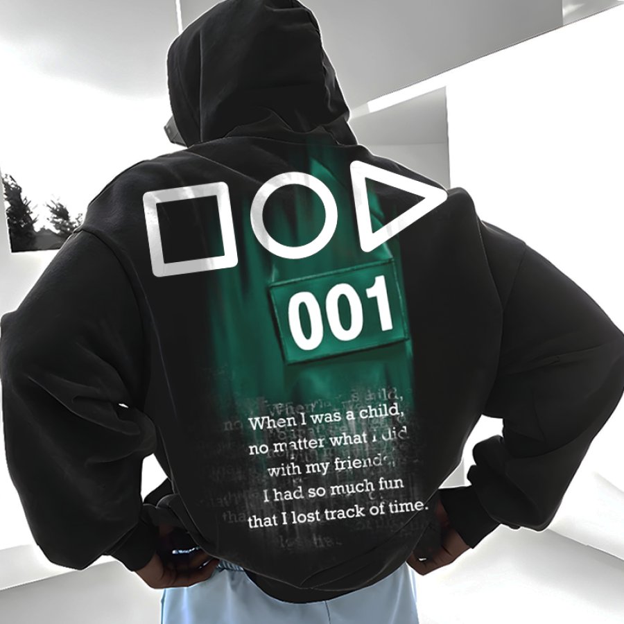 

Men's Oversized Squid Game Print Hoodie