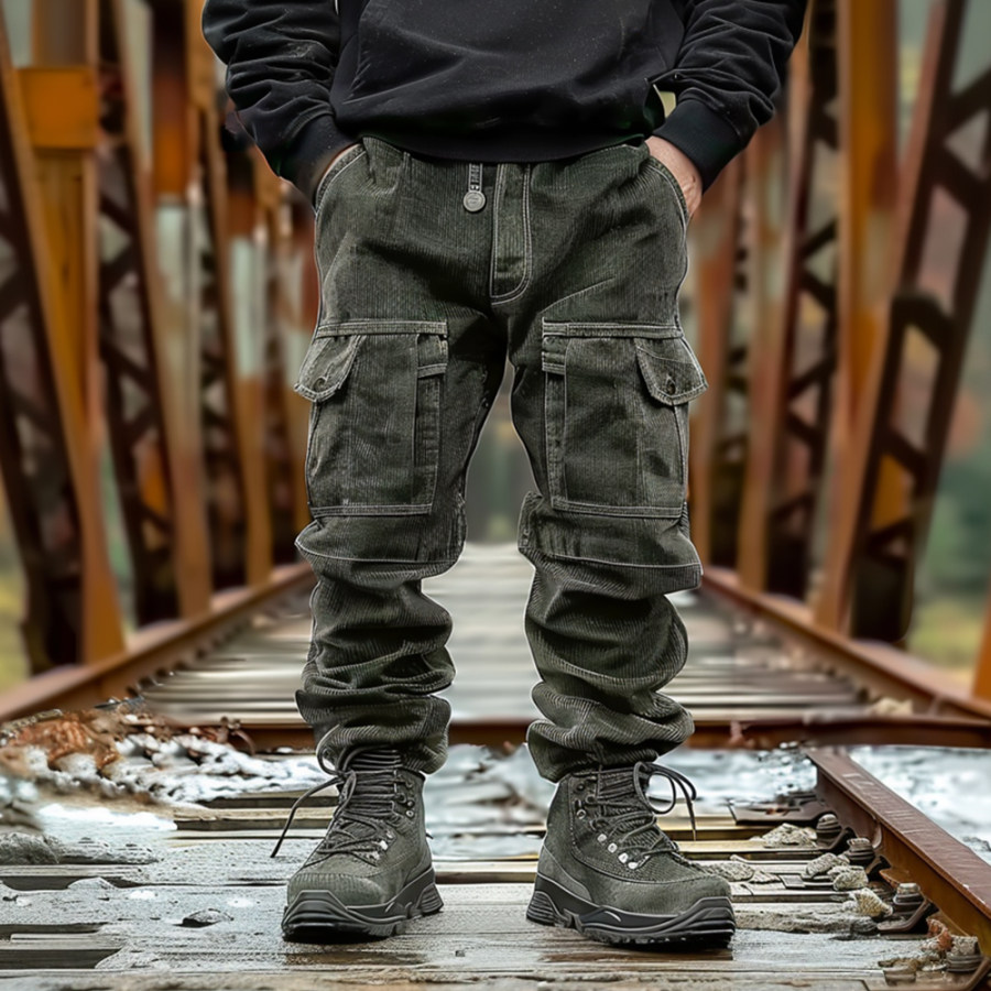 

Multi-Pocket Vintage Outdoor Work Trousers