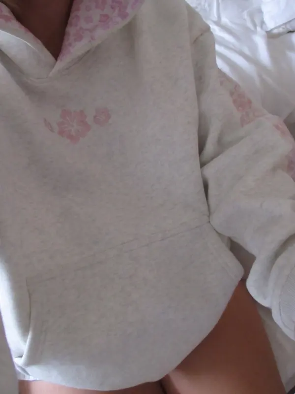 Women's Hibiscus Flower Embroidery Hoodie - Pragmaace.com 