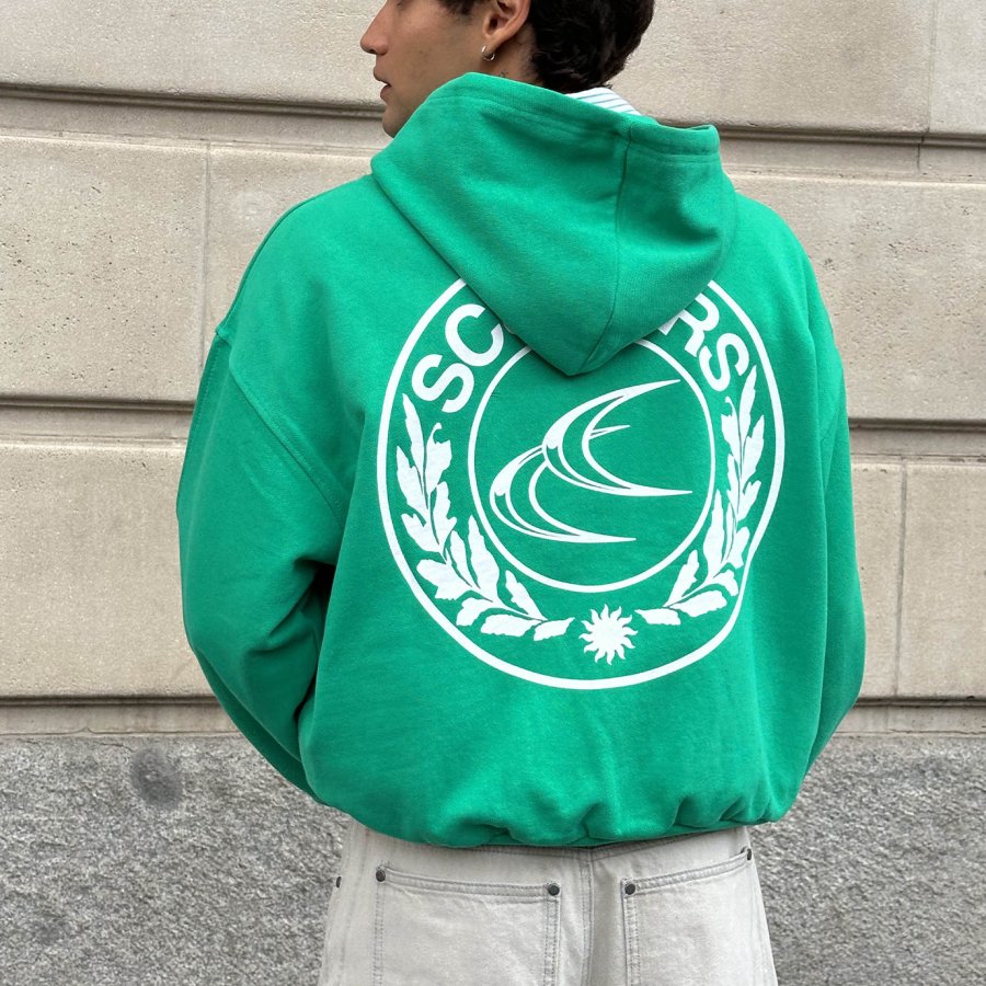 

Unisex Iconic Light Printing Casual Oversized Green Hoodie