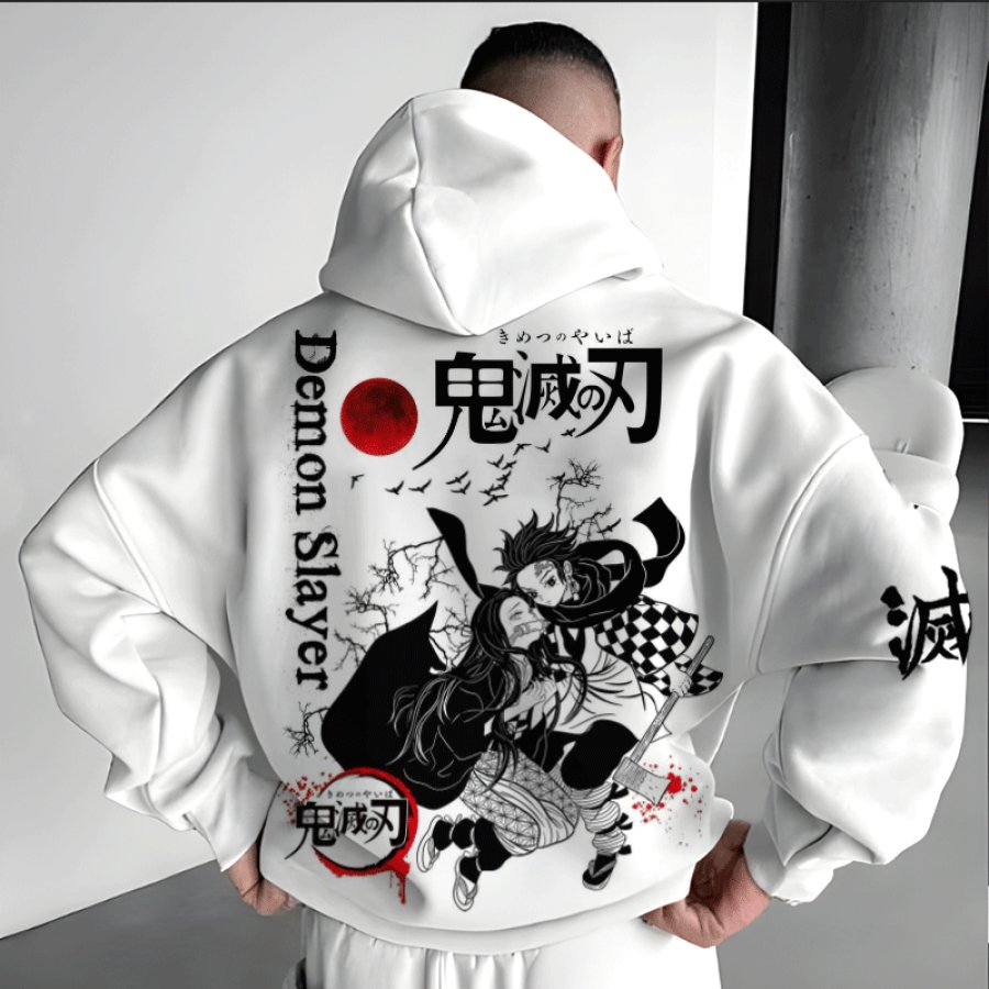 

Unisex Vintage Anime Print Oversize Hoodie