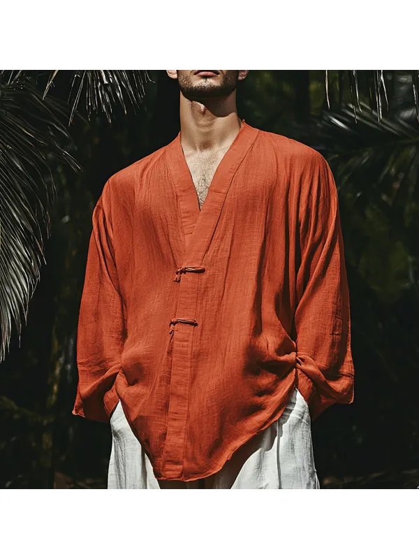 Men's Holiday Style Casual Linen Shirt - Localziv.com 