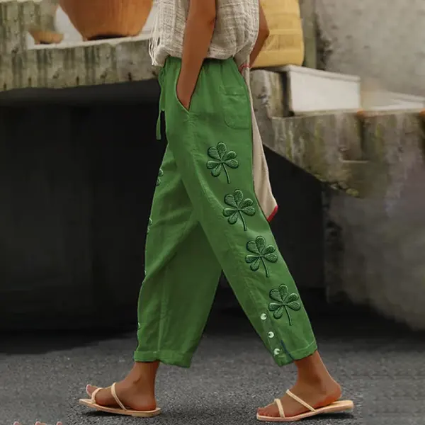 Women's St. Patrick's Day Lace Up Loose Casual Pants - Wayrates.com 
