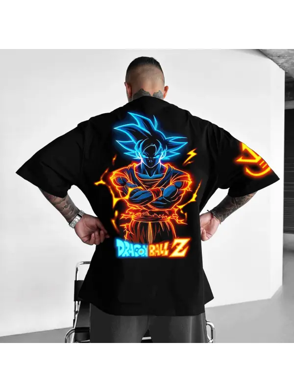 Unisex Oversized Anime Print T-shirt - Aptkoi.com 
