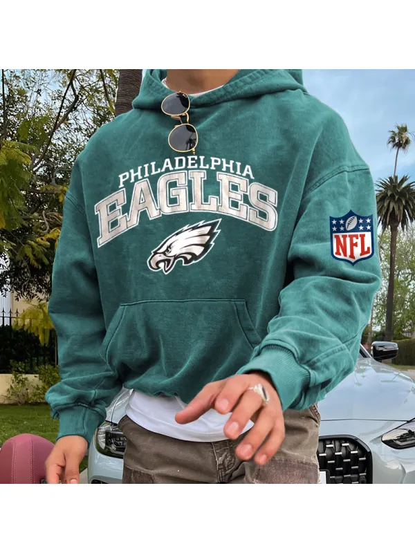 Men's Retro Team Print Hoodie - Shopyiyistories.com 