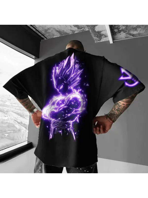 Unisex Anime Print Casual Oversized T-Shirt - Shopyiyistories.com 