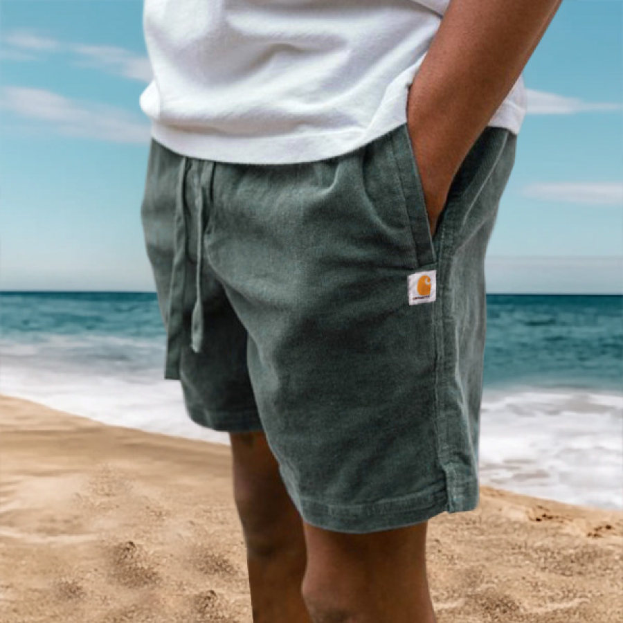 

Men's Shorts Retro Corduroy 5 Inch Shorts Surf Beach Shorts Daily Casual Green