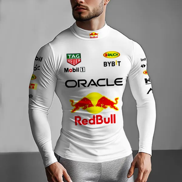 Unisex Racing Style Print Slim Fit Compression Long Sleeve T-Shirt - Yesunshine.com 