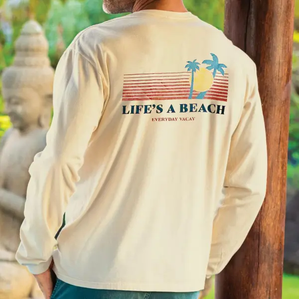 Seaside Landscape Sunset Classic Round Neck T-shirt - Wayrates.com 