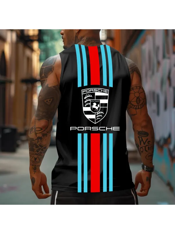 Men's Logo Print Sports Tank Top - Aptkoi.com 