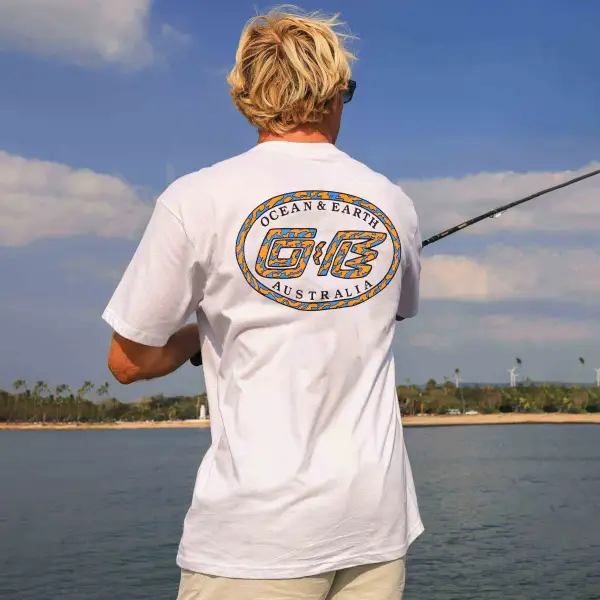 Men's Surf Print Crew Neck Short Sleeve T-Shirt - Menzfolk.com 