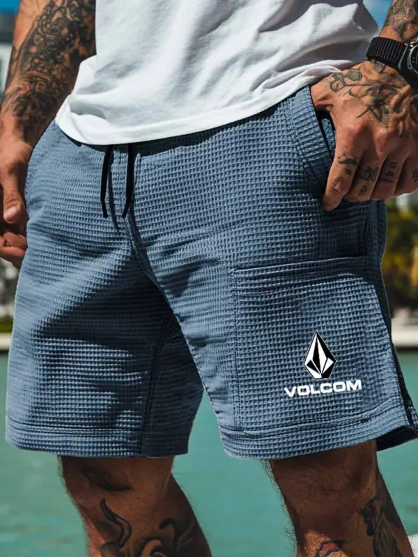 Vans Men's Waffle Knit Elastic Drawstring Surf Shorts - Simplyion.com 
