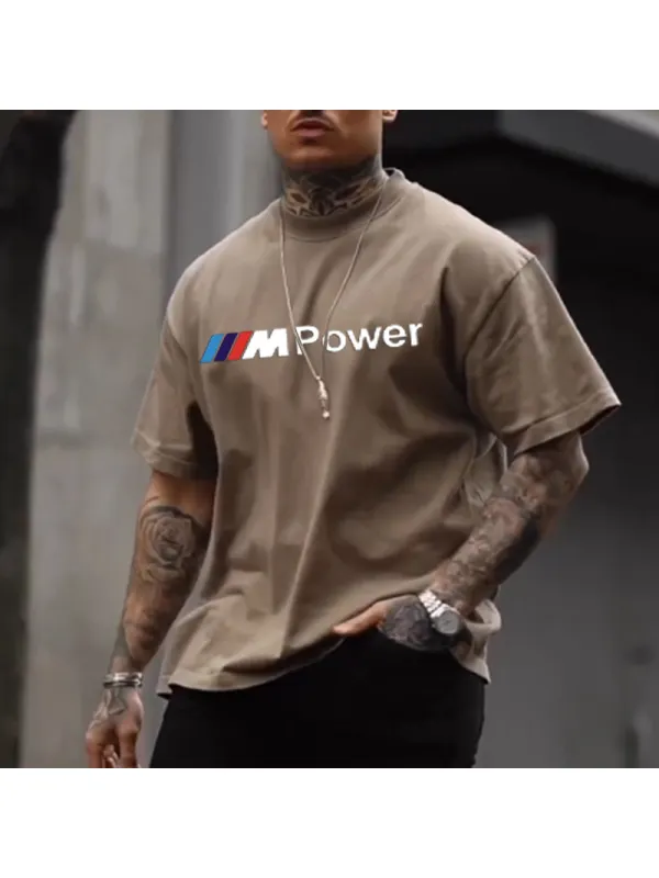 Men's Racing Print Loose Fit T-Shirt - Ootdmw.com 