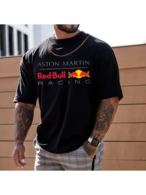 Men's Racing Print Loose Fit T-Shirt - Aptkoi.com 