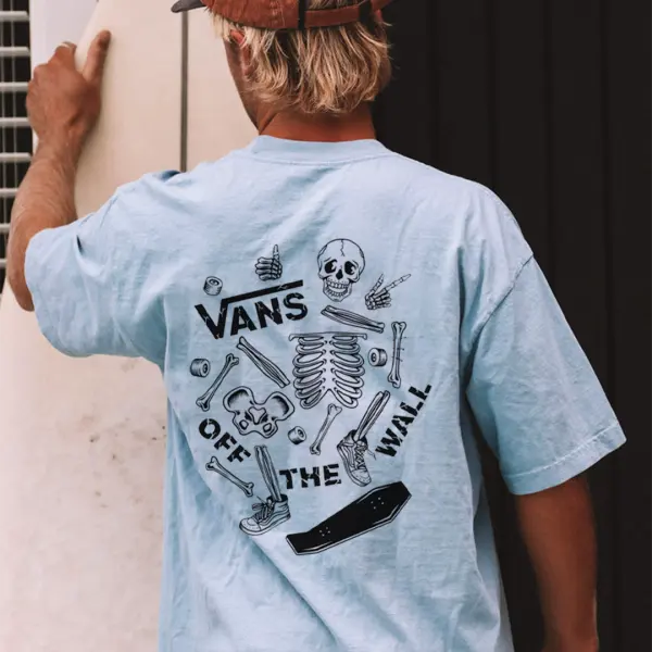 Surf Style Skeleton Printed T-Shirt - Wayrates.com 