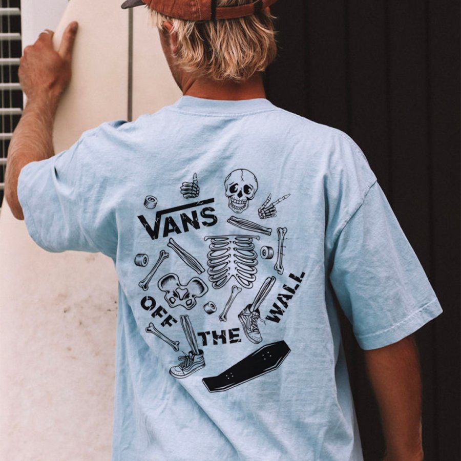 

Surf Style Skeleton Printed T-Shirt